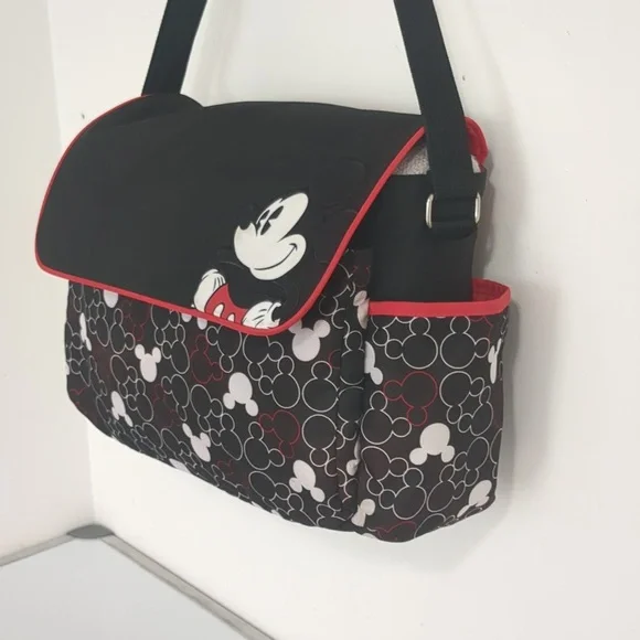 Vintage Mickey Mouse Duffel Bag Red/Black - Picture 3 of 8